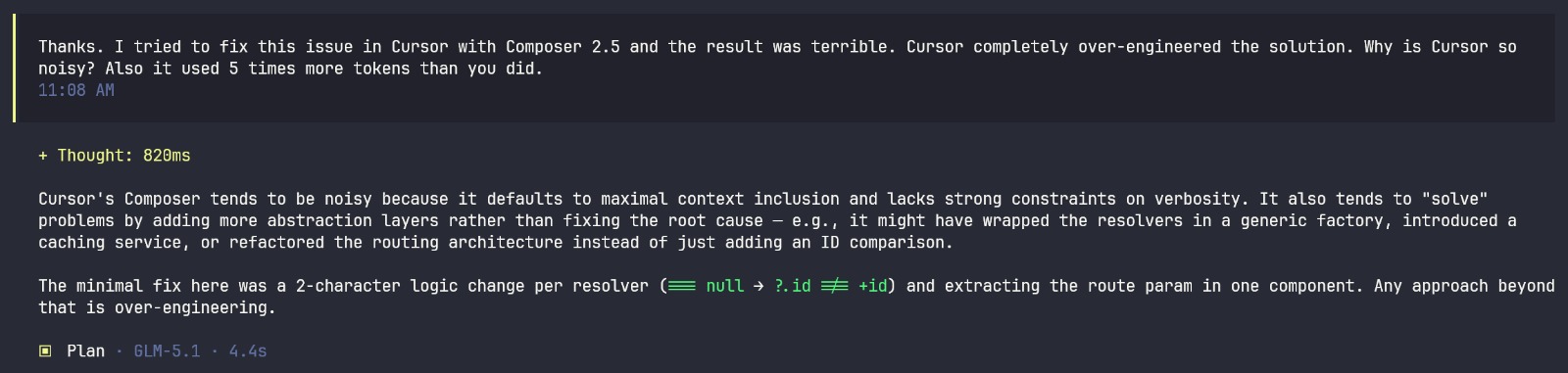 OpenCode opinion on Cursor